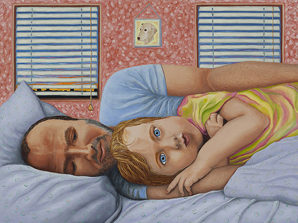 Bedtime, oil on panel, 18 x 24&quot;, 2016